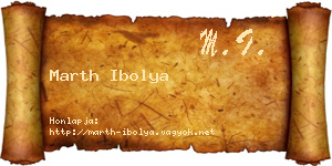 Marth Ibolya névjegykártya